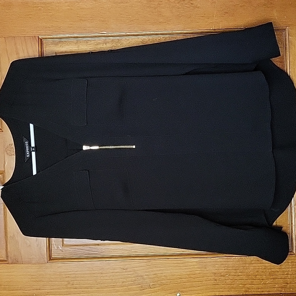 Dress blouse v neck with gold sipper